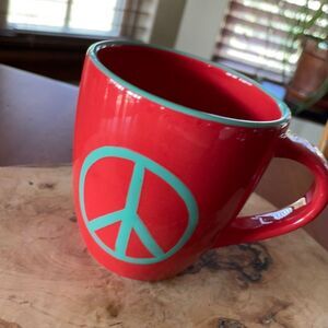 Sundance Catalog Peace Sign Mug